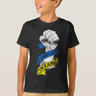Ich stehe mit der Ukraine-Flagge-Machtband Unterst T-Shirt