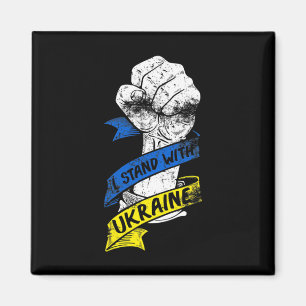 Ich stehe mit der Ukraine-Flagge Power Ribbon Supp Magnet