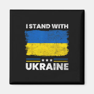 Ich stehe mit der Ukraine-Flagge - Ukrainische Fla Magnet