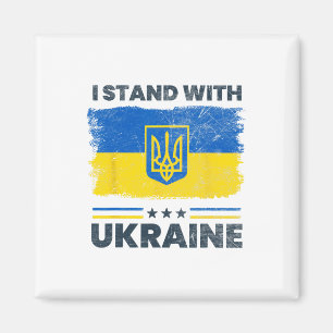 Ich stehe mit der Ukraine-Flagge - Ukrainische Fla Magnet