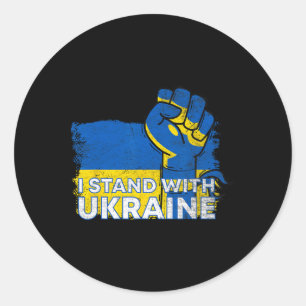 Ich stehe mit der Ukraine-Flagge - Ukrainische Fla Runder Aufkleber