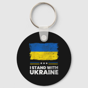 Ich stehe mit der Ukraine-Flagge - Ukrainische Fla Schlüsselanhänger