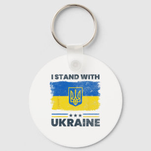 Ich stehe mit der Ukraine-Flagge - Ukrainische Fla Schlüsselanhänger