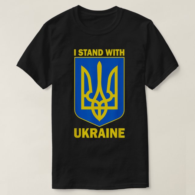Ich stehe mit der Ukraine Gerettet Unterstützung f T-Shirt (Design vorne)