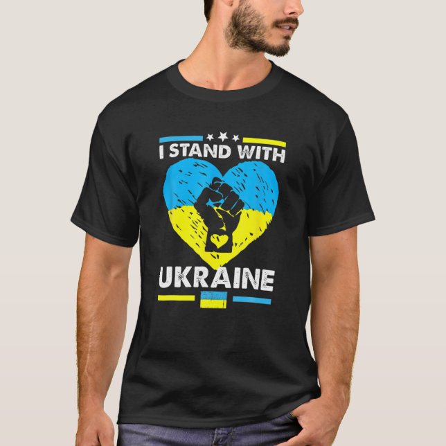 Ich stehe mit der Ukraine im Herzen der ukrainisch T-Shirt (Vorderseite)