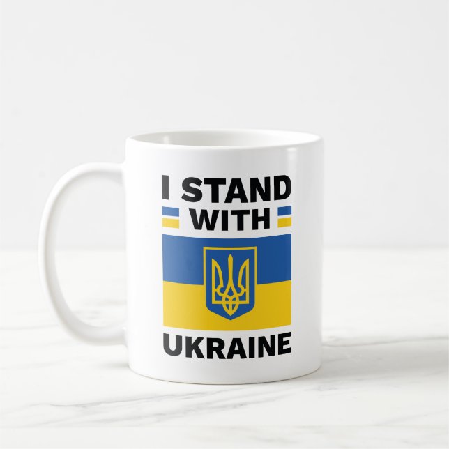 Ich stehe mit der Ukraine Kaffeetasse (Links)