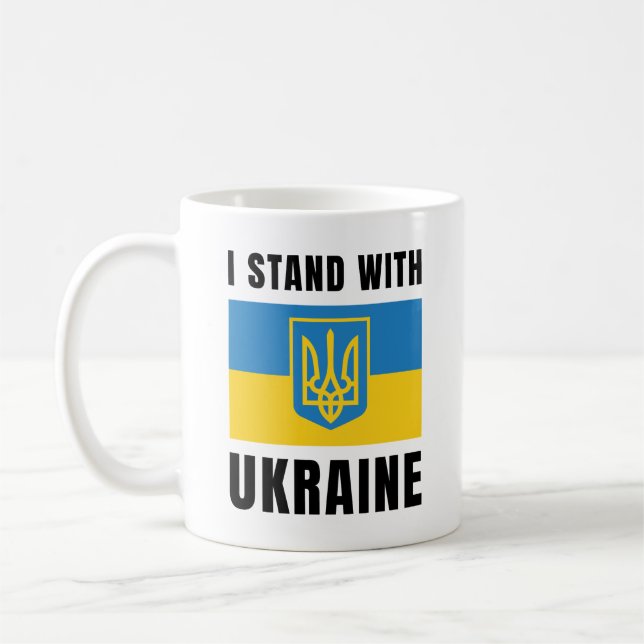 Ich stehe mit der Ukraine Kaffeetasse (Links)