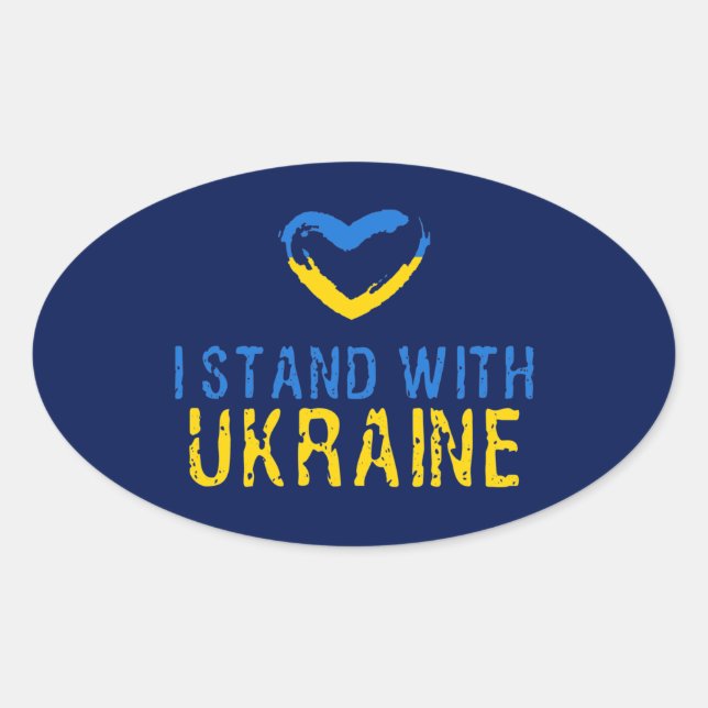 Ich stehe mit der Ukraine Ovaler Aufkleber (Vorderseite)
