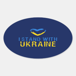 Ich stehe mit der Ukraine Ovaler Aufkleber