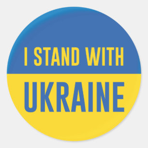 Ich stehe mit der Ukraine Runder Aufkleber