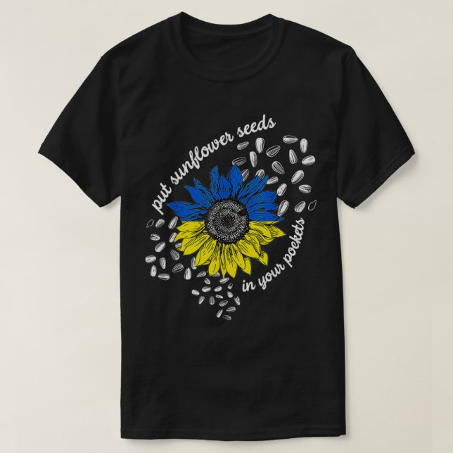 Ich stehe mit der Ukraine Setzen Sie Sonnenblumenk T-Shirt (Design vorne)