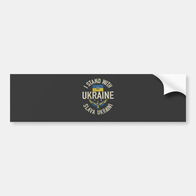 Ich stehe mit der Ukraine Slava Ukraini Autoaufkleber (Vorne)