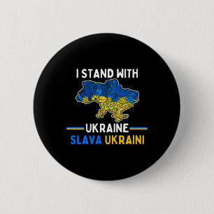 Ich stehe mit der Ukraine Slava Ukraini Unterstütz Button