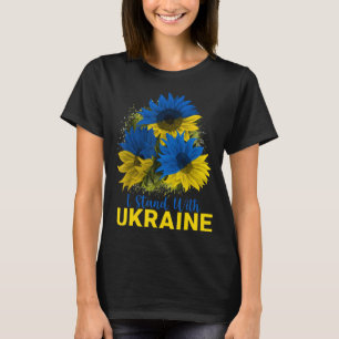 Ich stehe mit der Ukraine Sonnenblumenflagge, frie T-Shirt