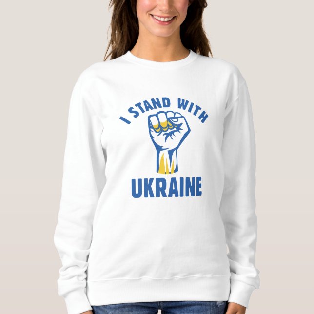 Ich stehe mit der Ukraine Sweatshirt (Vorderseite)