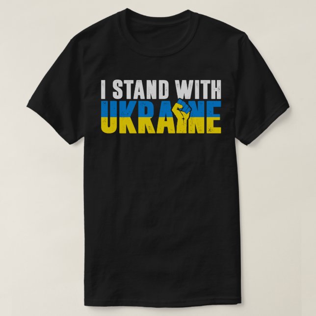 Ich stehe mit der Ukraine T-Shirt (Design vorne)