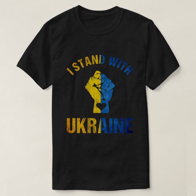 Ich stehe mit der Ukraine T-Shirt (Design vorne)