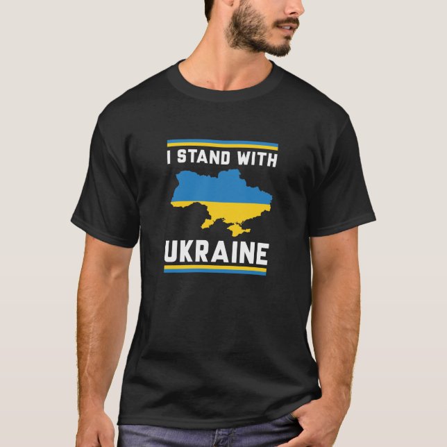 Ich stehe mit der Ukraine T-Shirt (Vorderseite)