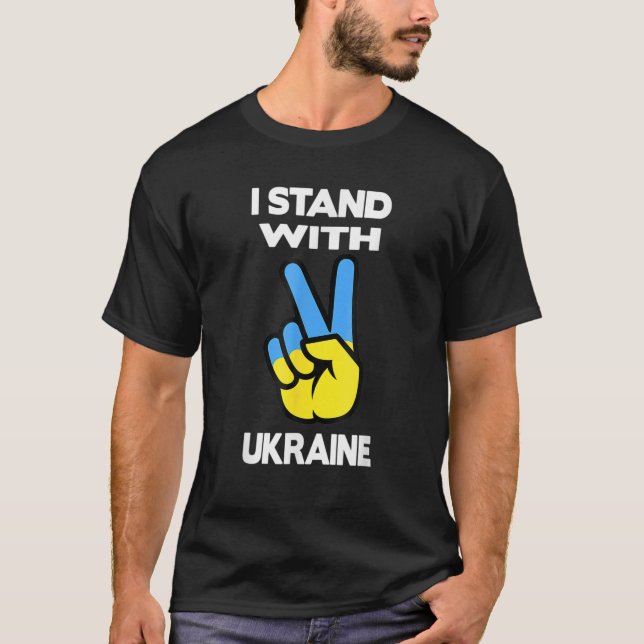Ich stehe mit der Ukraine T-Shirt (Vorderseite)