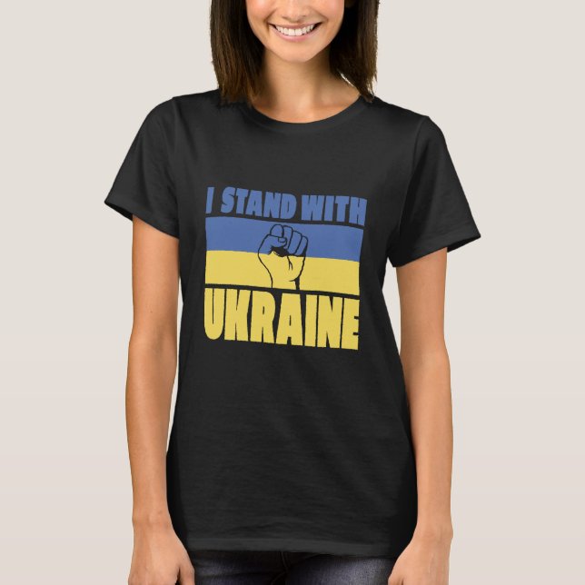 Ich stehe mit der Ukraine T-Shirt (Vorderseite)