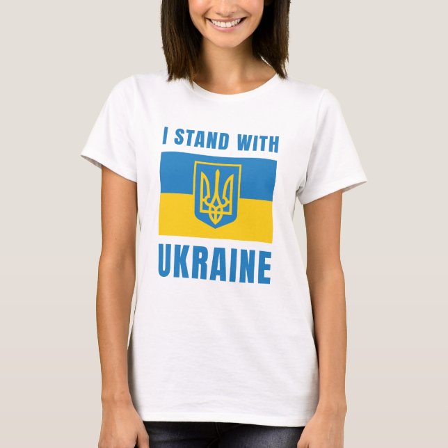 Ich stehe mit der Ukraine T-Shirt (Vorderseite)