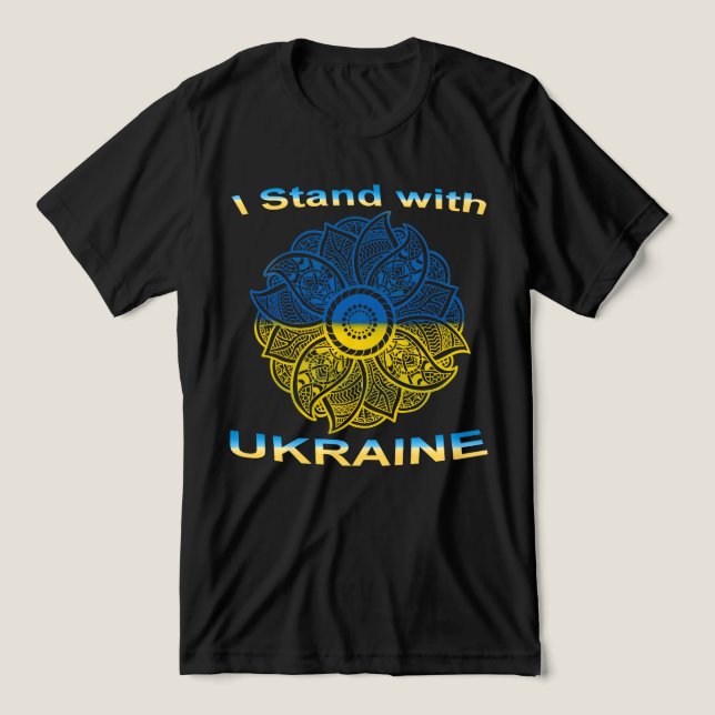 Ich stehe mit der Ukraine Tri-Blend Shirt (Design Vorderseite)