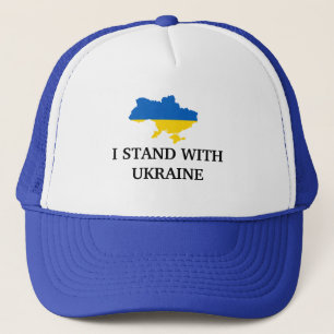 Ich stehe mit der Ukraine Truckerkappe