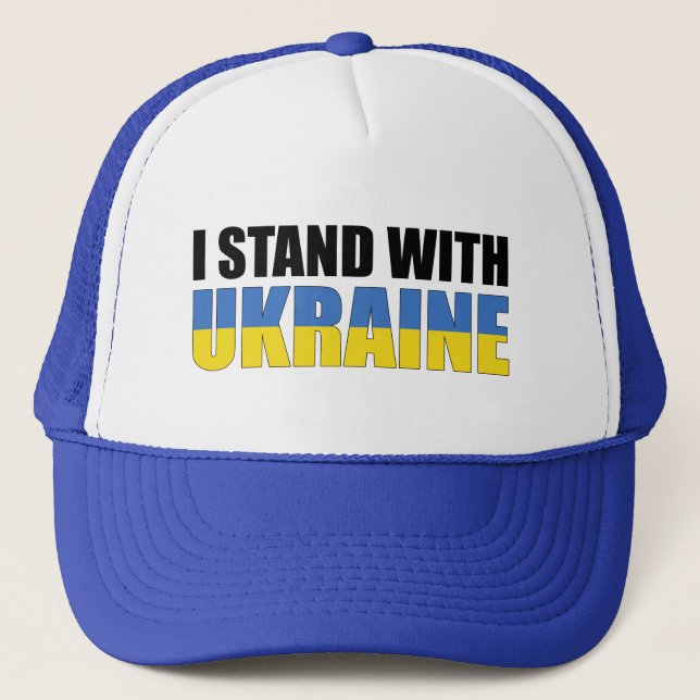 Ich stehe mit der Ukraine Truckerkappe (Vorderseite)