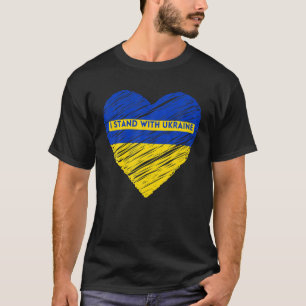 ICH STEHE MIT DER UKRAINE Ukraine Flag Herz T-Shirt