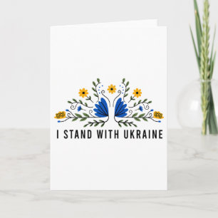 Ich stehe mit der Ukraine Ukraine-Flagge Sonnenblu Karte
