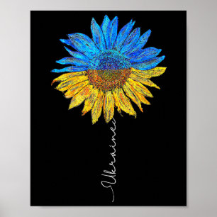 Ich stehe mit der Ukraine Ukraine-Flagge Sonnenblu Poster
