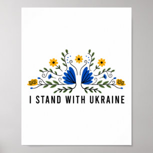 Ich stehe mit der Ukraine Ukraine-Flagge Sonnenblu Poster