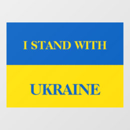 Ich stehe mit der Ukraine. Ukrainische Flagge. Fensteraufkleber