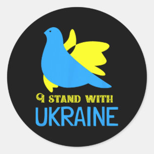 Ich stehe mit der Ukraine Ukrainische Friedens-Tau Runder Aufkleber