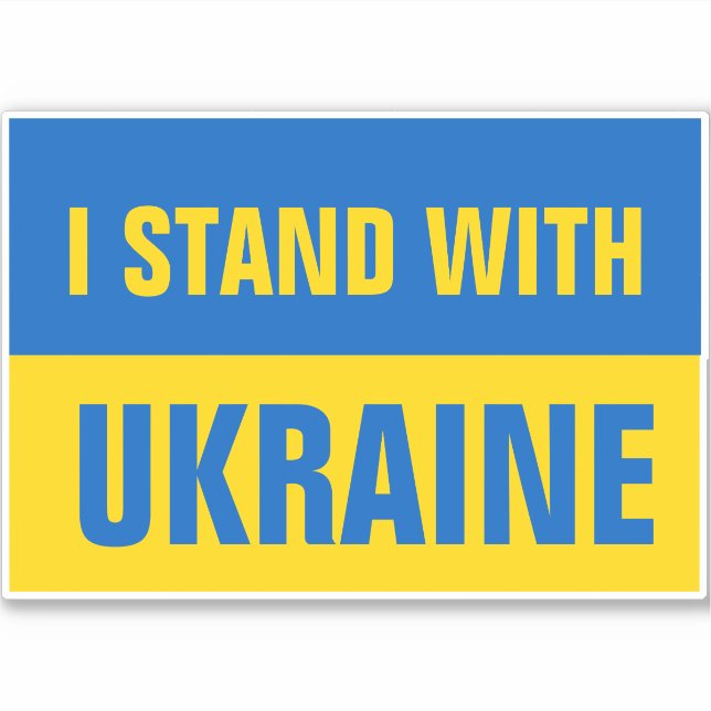 Ich stehe mit der Ukraine und unterstütze die ukra Aufkleber (Vorderseite)