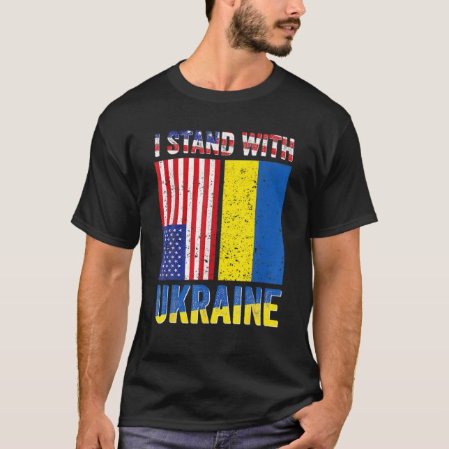 Ich stehe mit der Ukraine und unterstütze die ukra T-Shirt (Vorderseite)