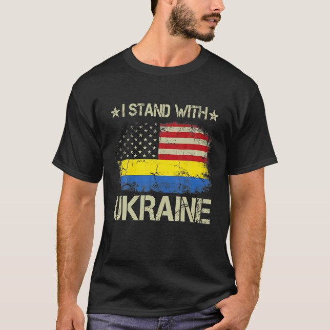 Ich stehe mit der Ukraine und unterstütze die ukra T-Shirt (Vorderseite)