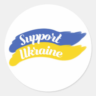 Ich stehe mit der Ukraine, unterstütze die Ukrain Runder Aufkleber