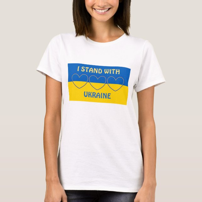 Ich stehe mit der Ukraine | Unterstützung T-Shirt (Vorderseite)