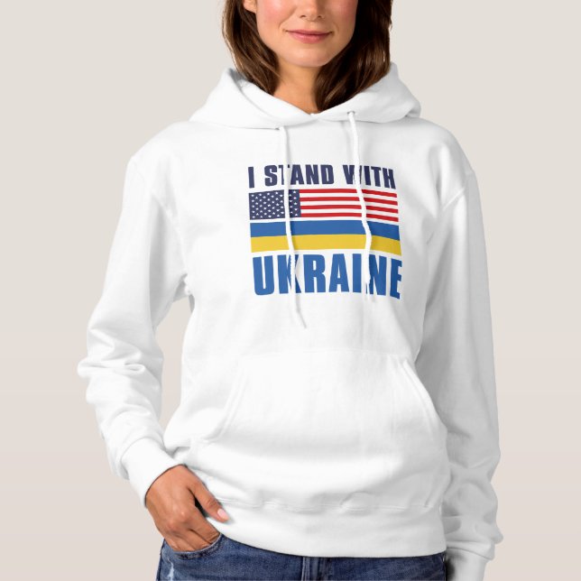 Ich stehe mit der Ukraine USA Hoodie (Vorderseite)