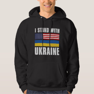 Ich stehe mit der Ukraine USA Hoodie