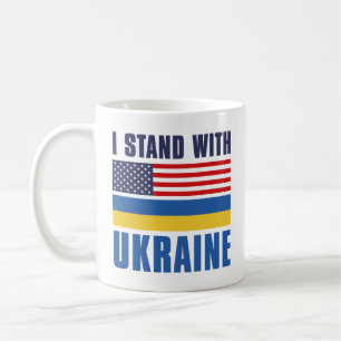 Ich stehe mit der Ukraine USA Kaffeetasse