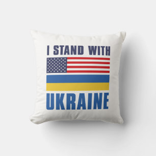 Ich stehe mit der Ukraine USA Kissen