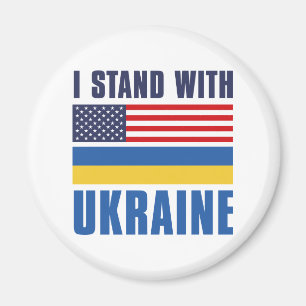 Ich stehe mit der Ukraine USA Magnet