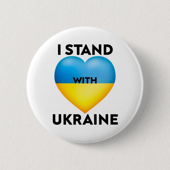 Ich stehe mit der Ukraine, wir unterstützen die Uk Button (Vorderseite)