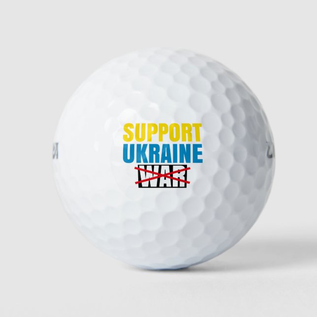 Ich stehe mit der Ukraine, wir unterstützen die Uk Golfball (Vorderseite)