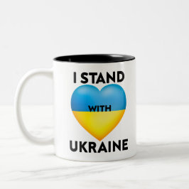 Ich stehe mit der Ukraine, wir unterstützen die Uk Zweifarbige Tasse