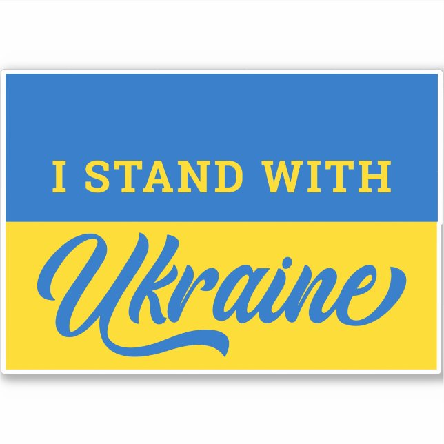 Ich stehe mit der Ukraine zur Unterstützung des uk Aufkleber (Vorderseite)