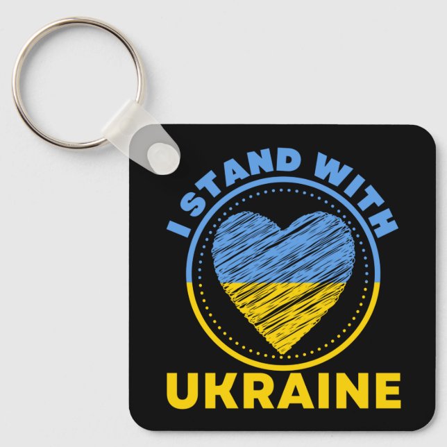 ICH STEHE MIT DER UKRAINE ZUSAMMEN - UNTERSTÜTZUNG SCHLÜSSELANHÄNGER (Vorderseite)