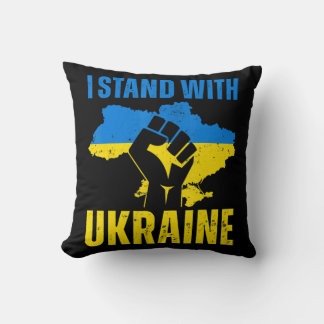 Ich stehe mit der ukrainischen Fahne auf dem Höhep Kissen